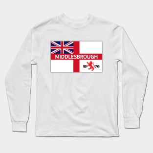 England On Tour Middlesbrough Football Fan Flag Design Long Sleeve T-Shirt